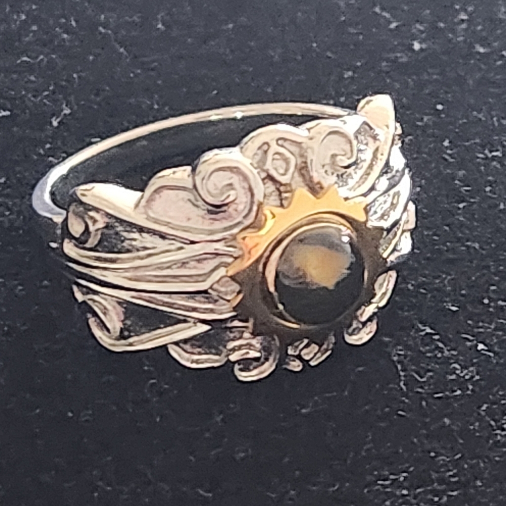 Elegant Nativity Stone And Stainless Steel Ring